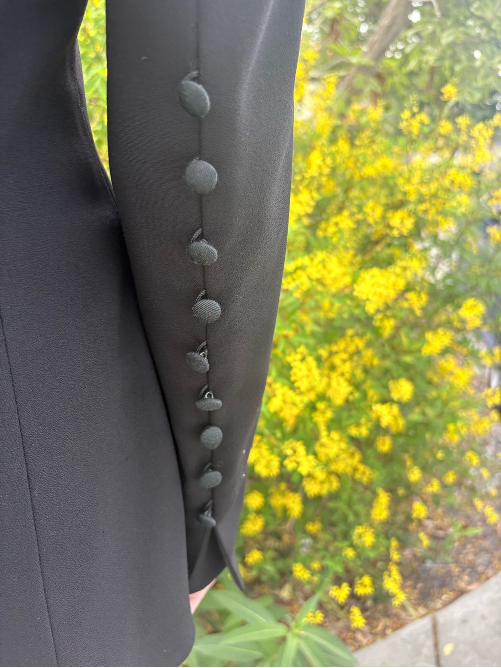 ESCADA Vintage Couture Black Open-Back Button Pant Suit Rare Statement Runway - Picture 7 of 16